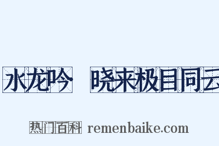水龙吟·晓来极目同云是什么意思的图片